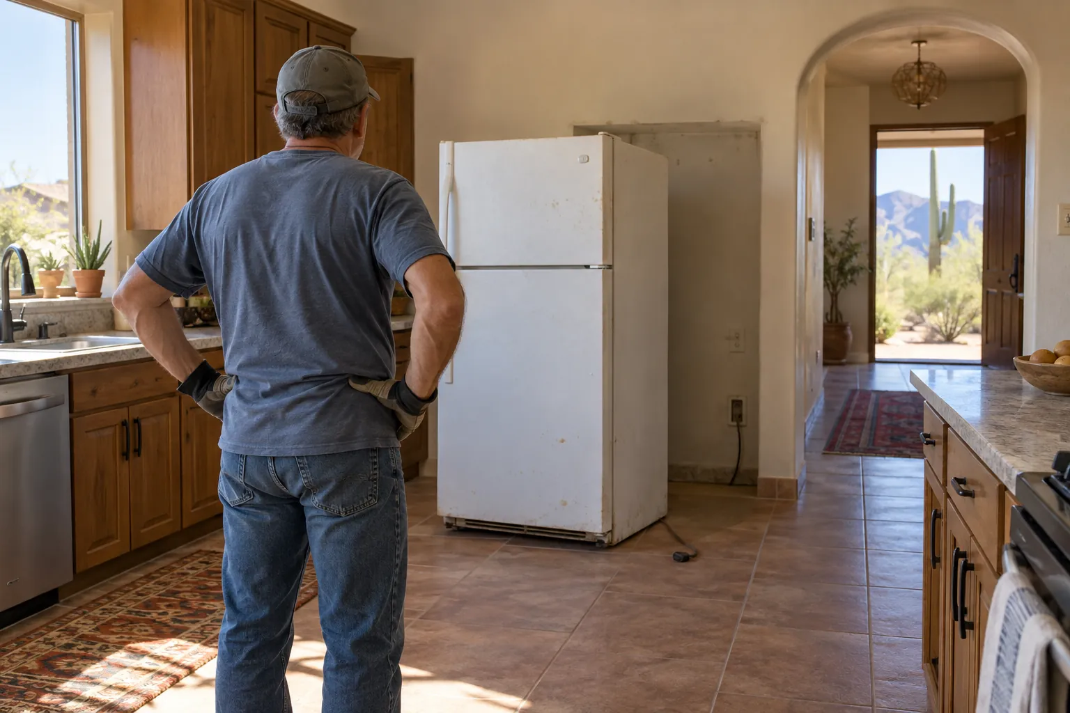 Appliance removal preparation scene